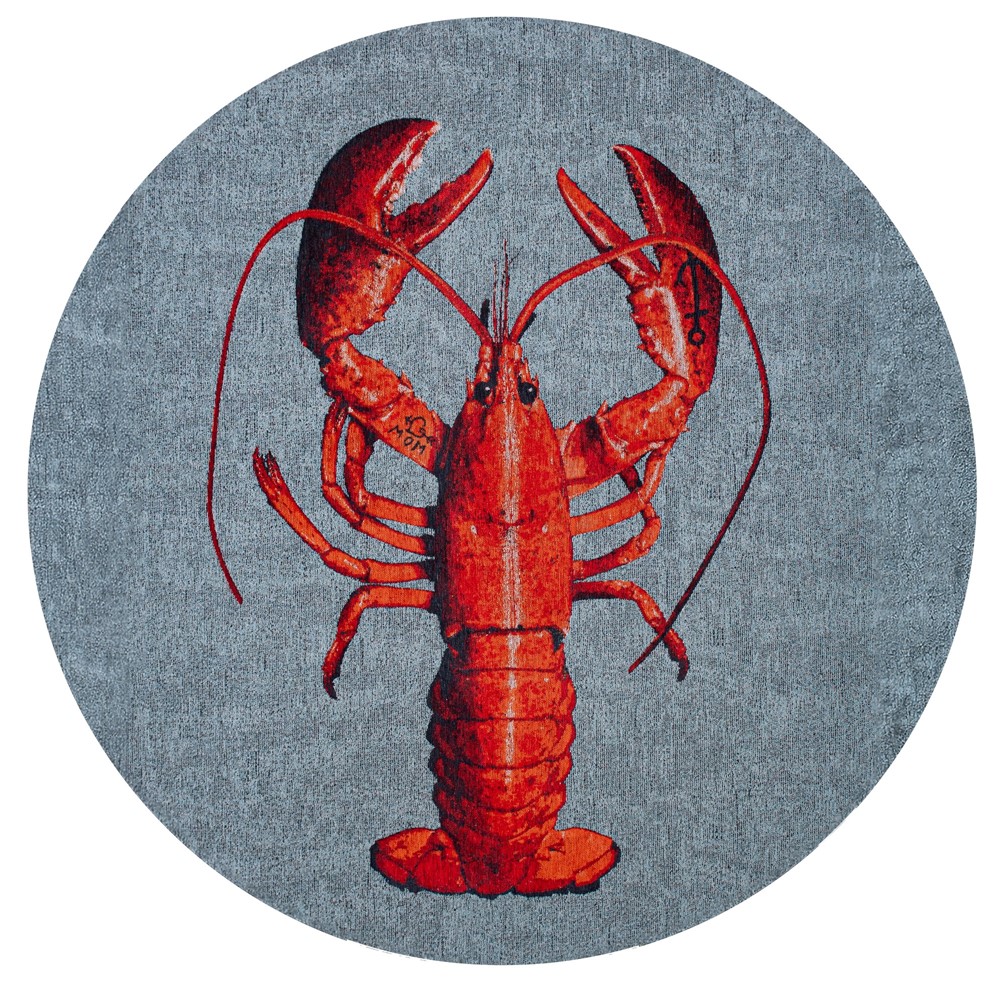 Louis De Poortere Designer Lobster Circle Rugs in 9389 Steam Red